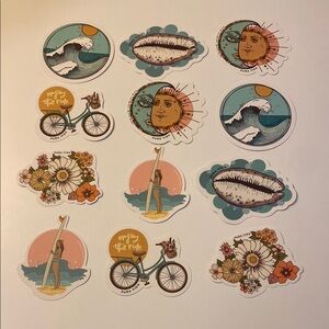 Pura Vida Sticker Set - Vibrant Multicolor Designs 12 Stickers